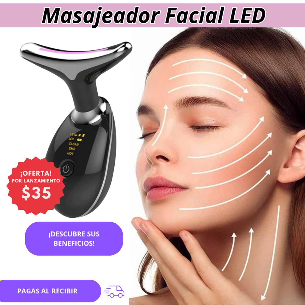 LUMI SKIN™  Masajeador facial con luz LED