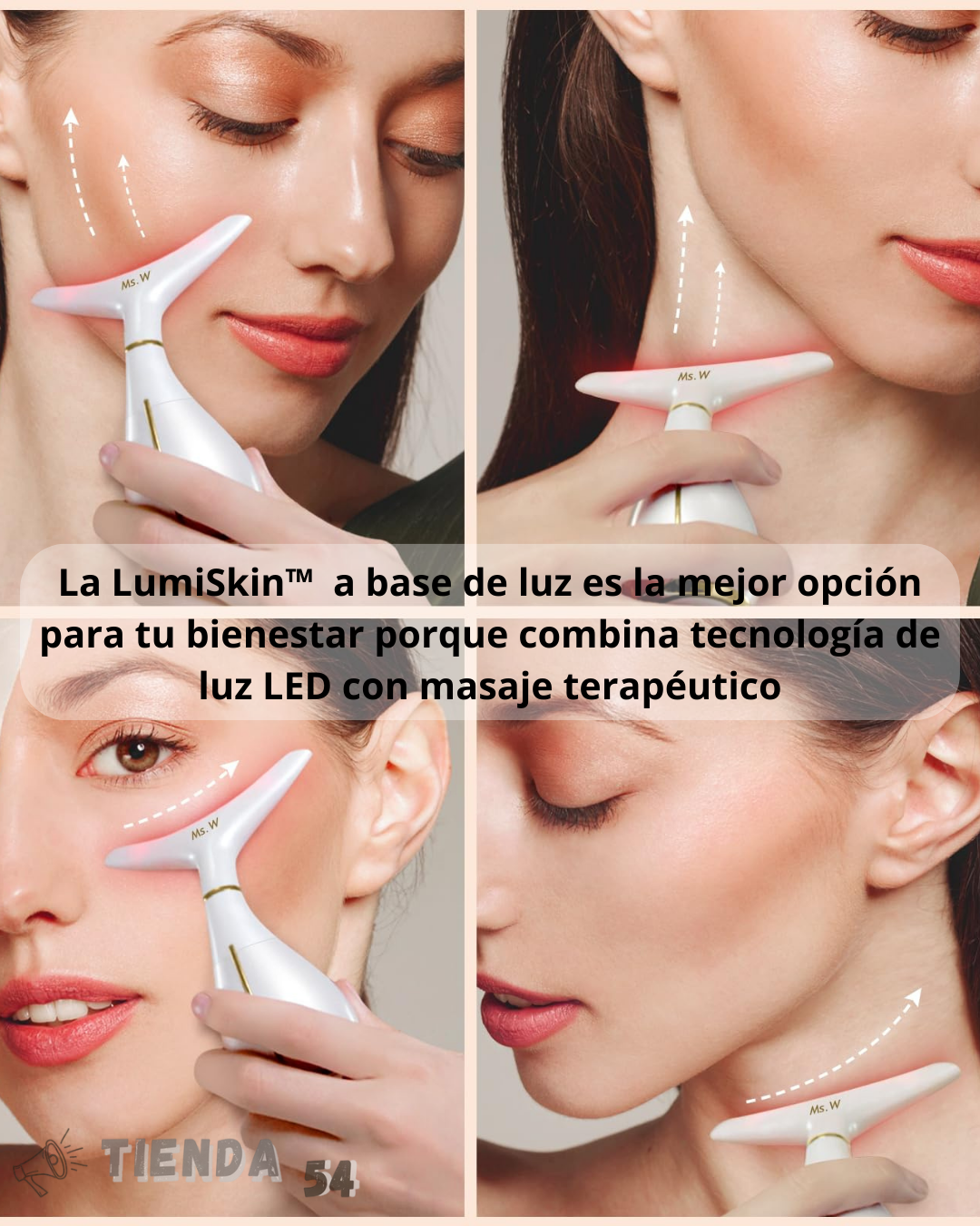 LUMI SKIN™  Masajeador facial con luz LED